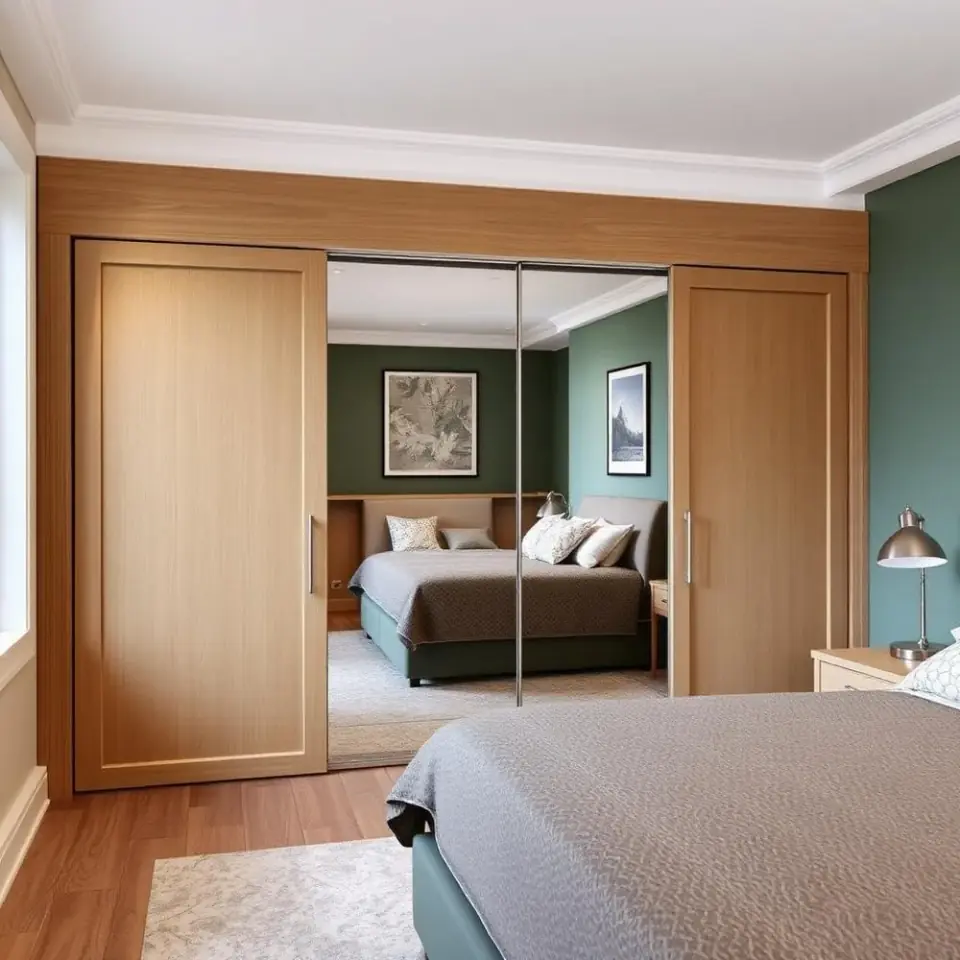 Guarda-roupa planejado com portas de correr espelhadas